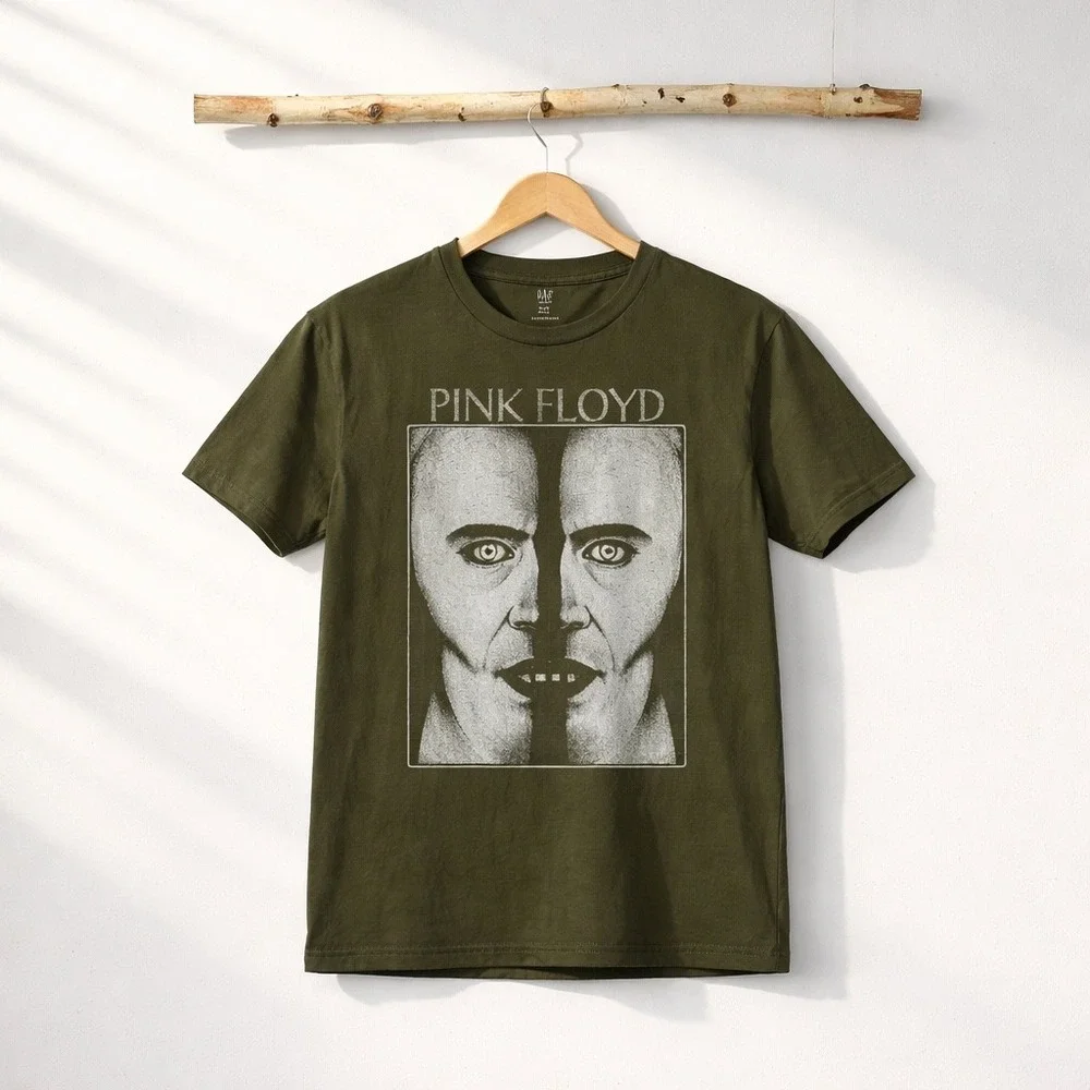 Gap Teen Pink Floyd The Division Bell Graphic T-Shirt Olive Green‎ Size 14-16
